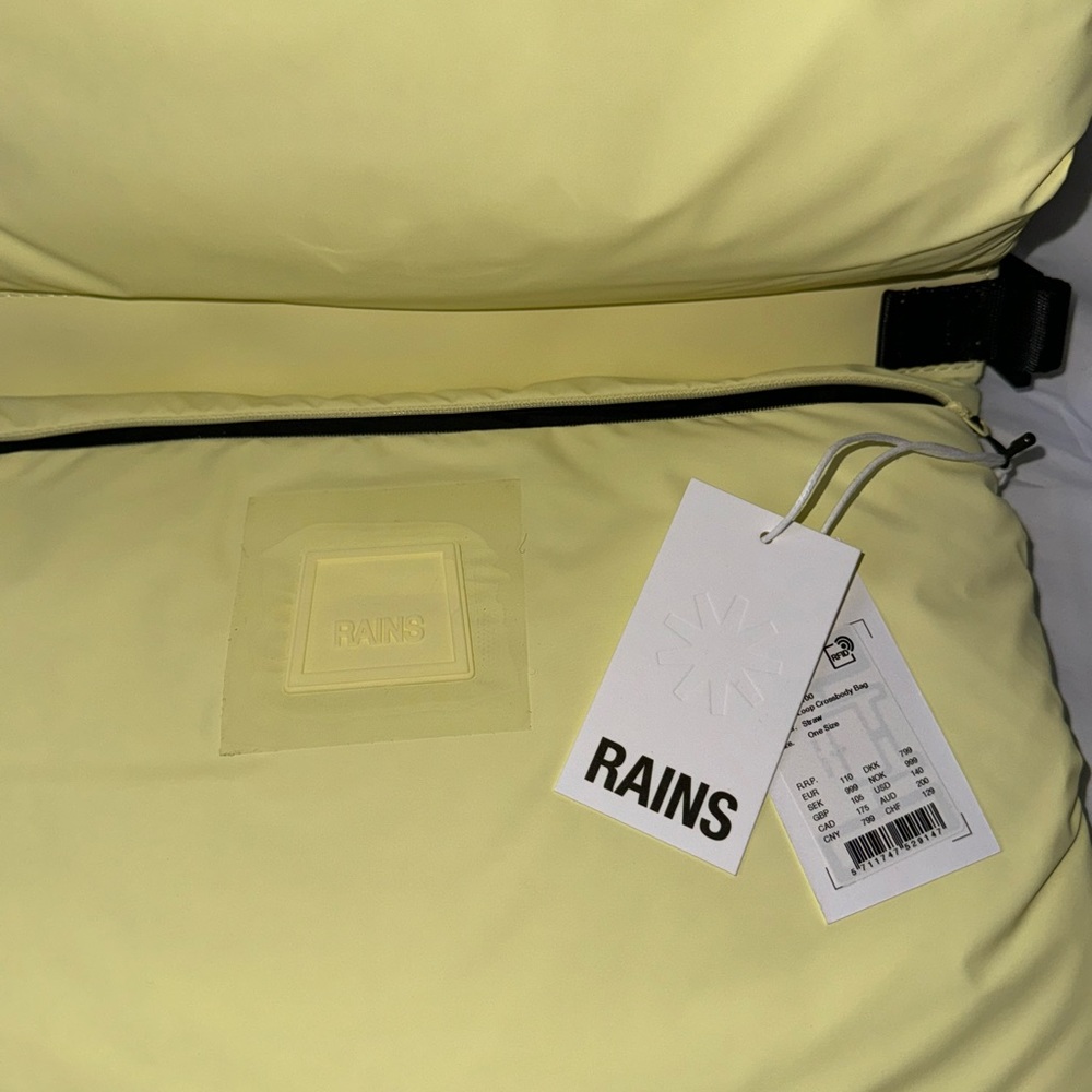 NWT RAINS Loop Crossbody Bag Straw Yellow Unixes - Picture 4 of 5